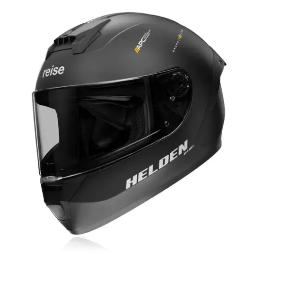 Reise Helden Motorcycle Riding Helmet - Solid Black Matt